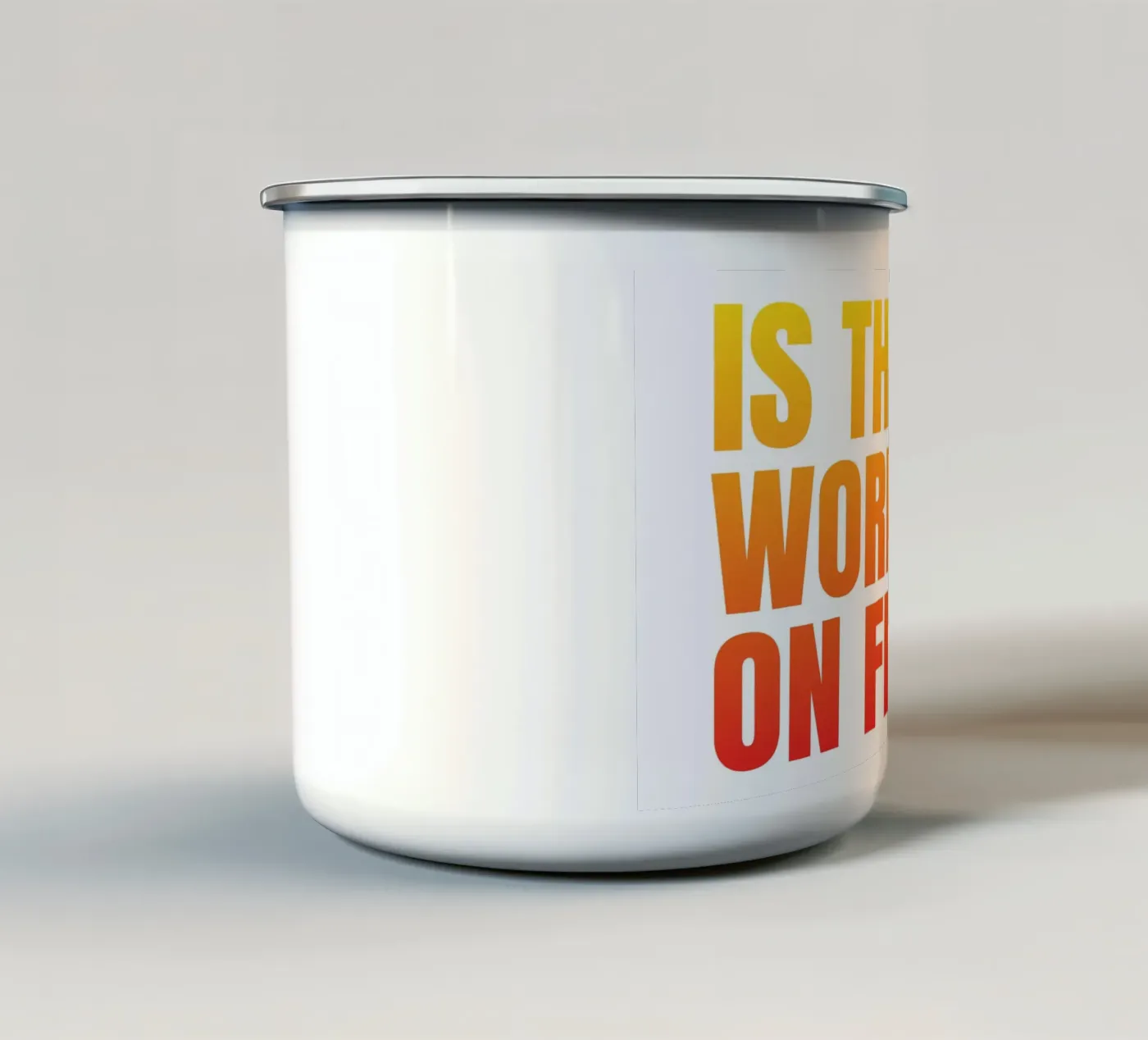 fire enamel mug by pixelflow