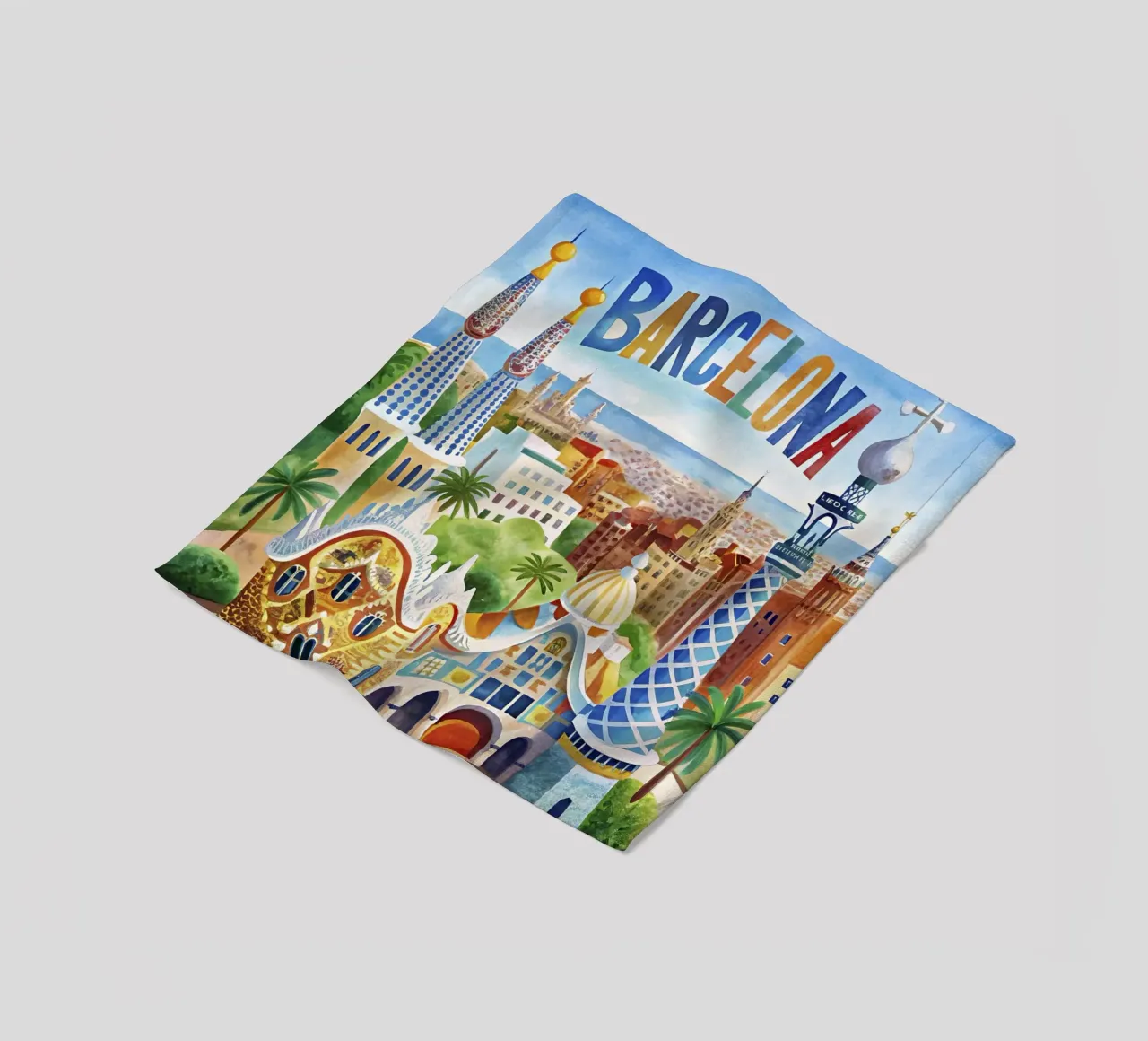 Poster d'epoca di Barcellona coperta in pile da 🎁 ARTVI-SHOP