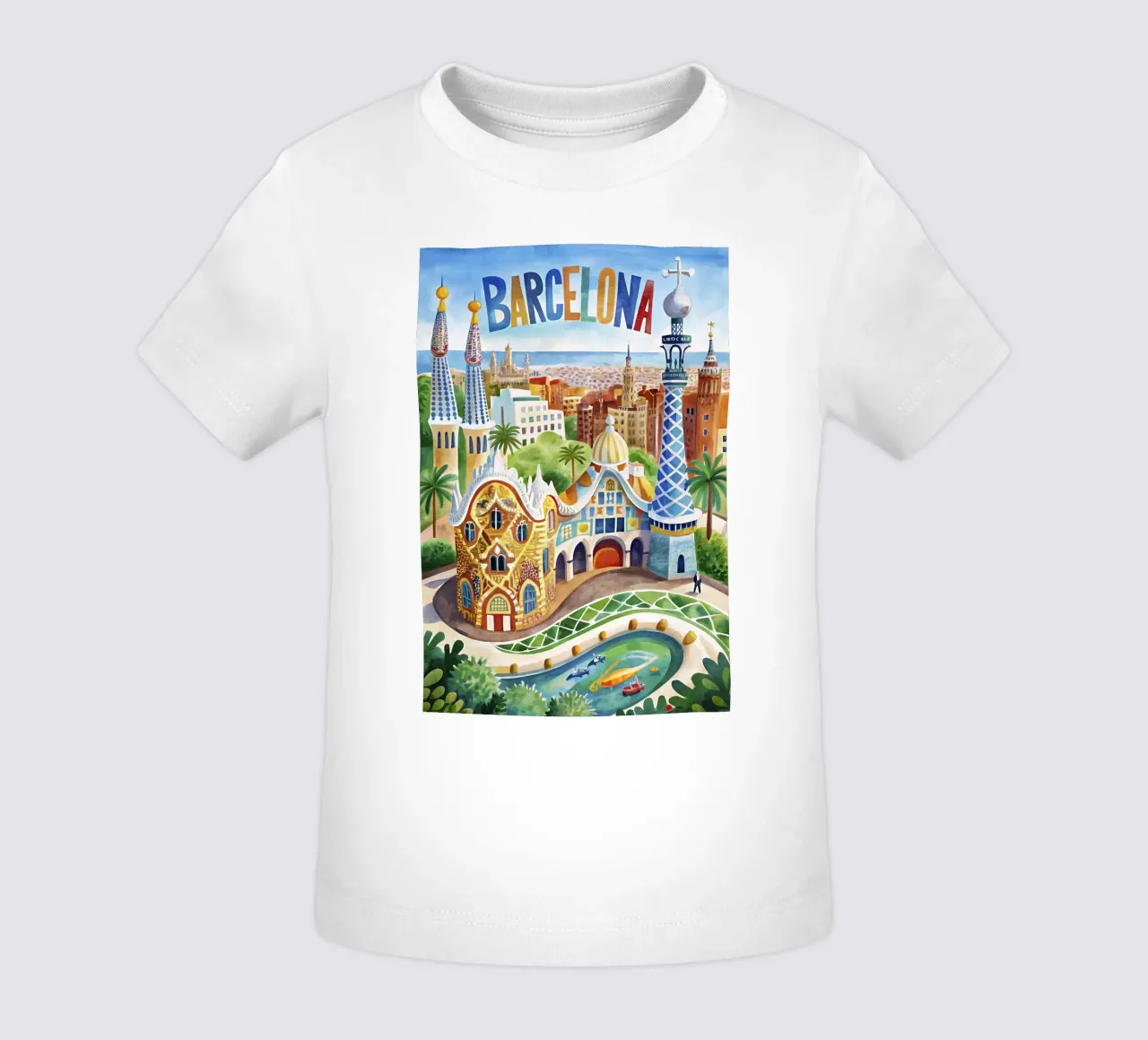 Poster d'epoca di Barcellona maglietta neonato da 🎁 ARTVI-SHOP