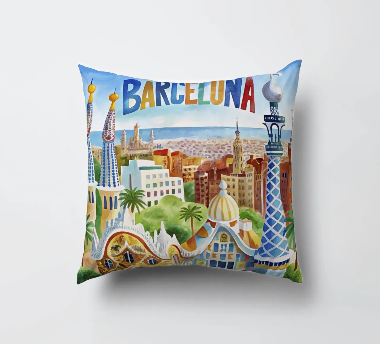 Poster d'epoca di Barcellona cuscino da 🎁 ARTVI-SHOP