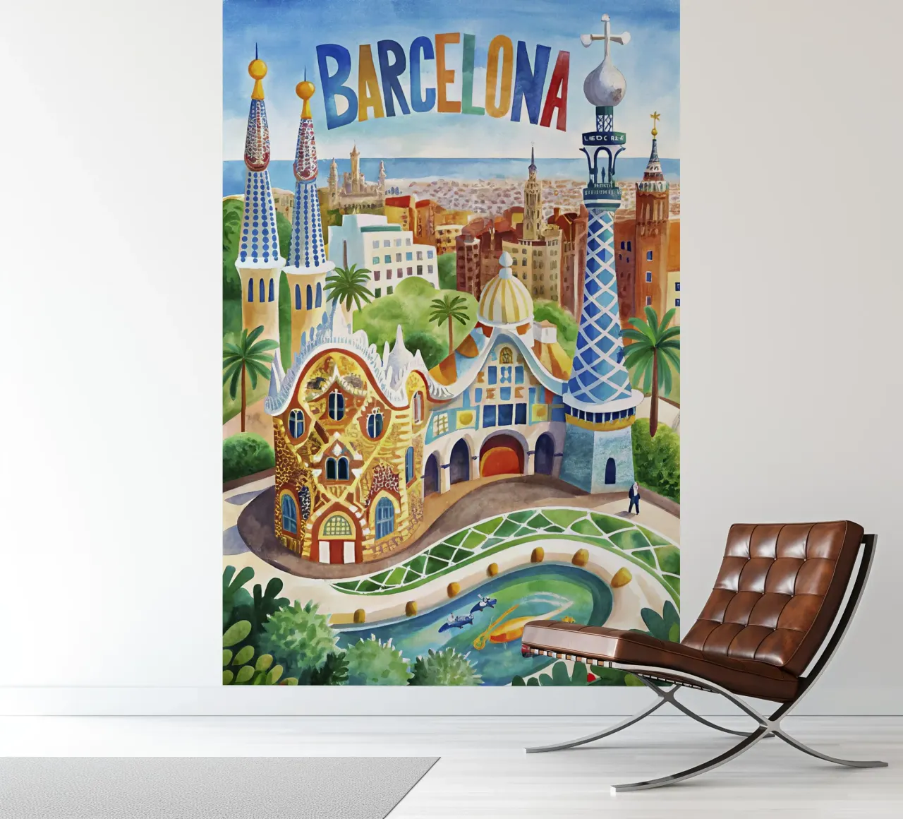 Poster d'epoca di Barcellona carta da parati fotografica da 🎁 ARTVI-SHOP