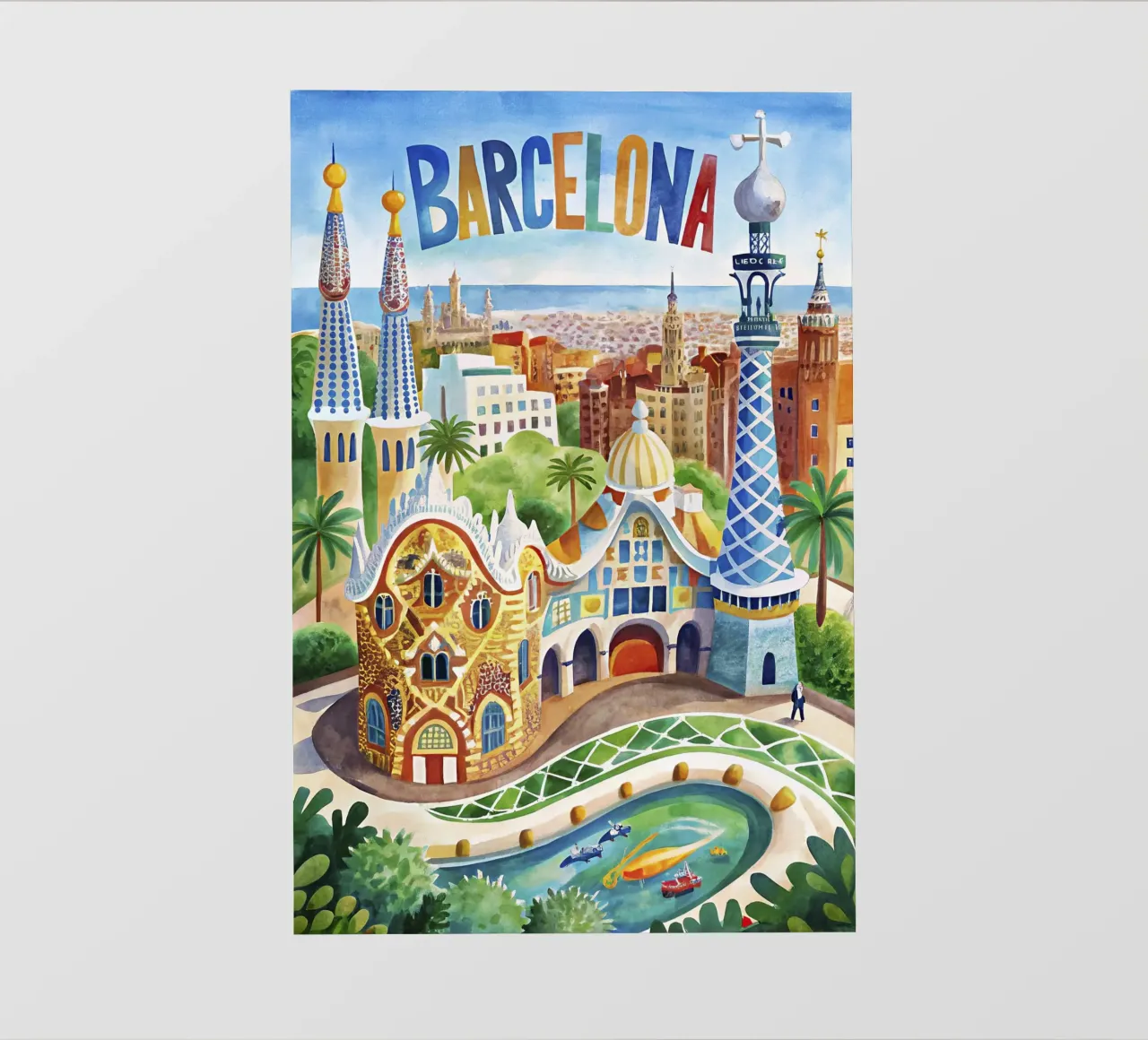 Poster d'epoca di Barcellona carta da parati fotografica da 🎁 ARTVI-SHOP