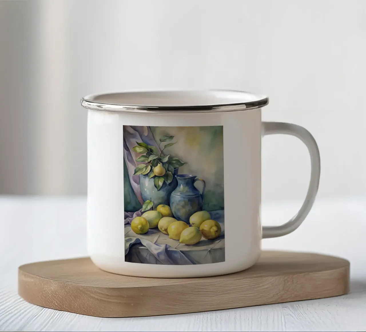 Natura morta con limoni tazza in smalto da 🎁 ARTVI-SHOP