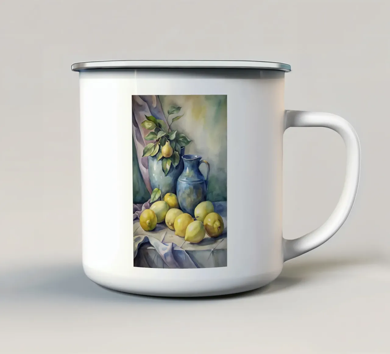 Natura morta con limoni tazza in smalto da 🎁 ARTVI-SHOP