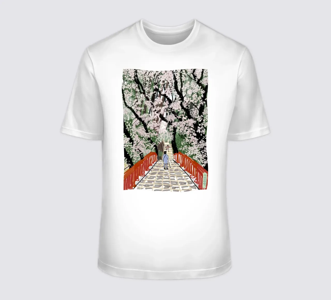 Ponte dei ciliegi in fiore t-shirt da Asobōze
