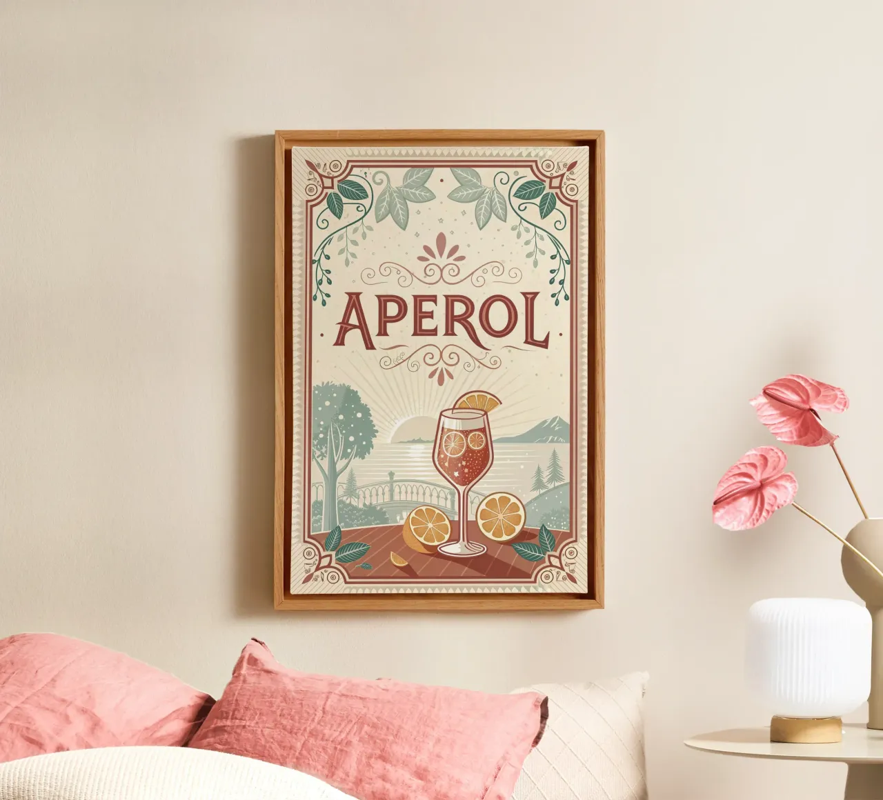 Aperol vintage poster tela con Cornice a cassetta da 🎁 ARTVI-SHOP