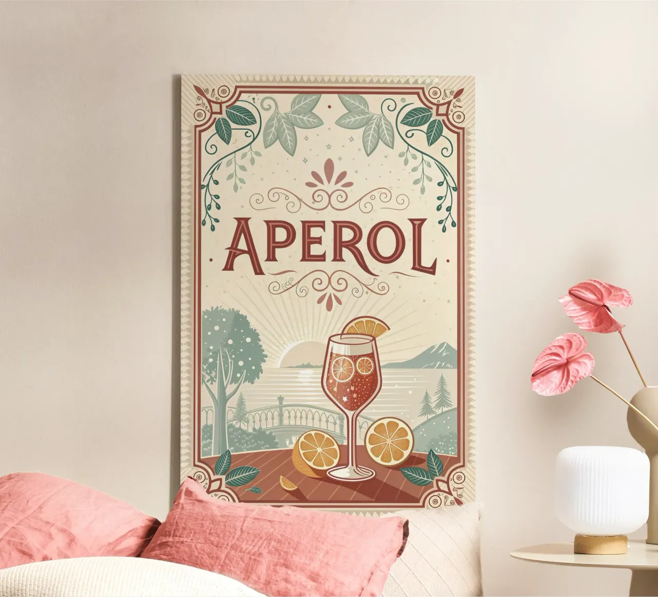Aperol vintage poster tela con Cornice a cassetta da 🎁 ARTVI-SHOP