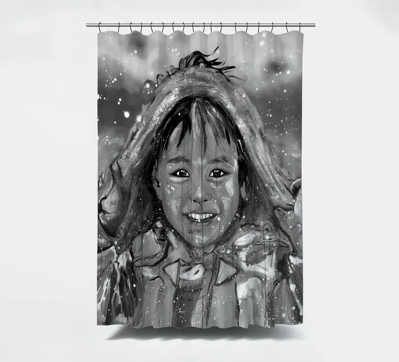 Smile from Tibet tenda da doccia da Happy 😃 Art 🎨 by Christine Schnoell