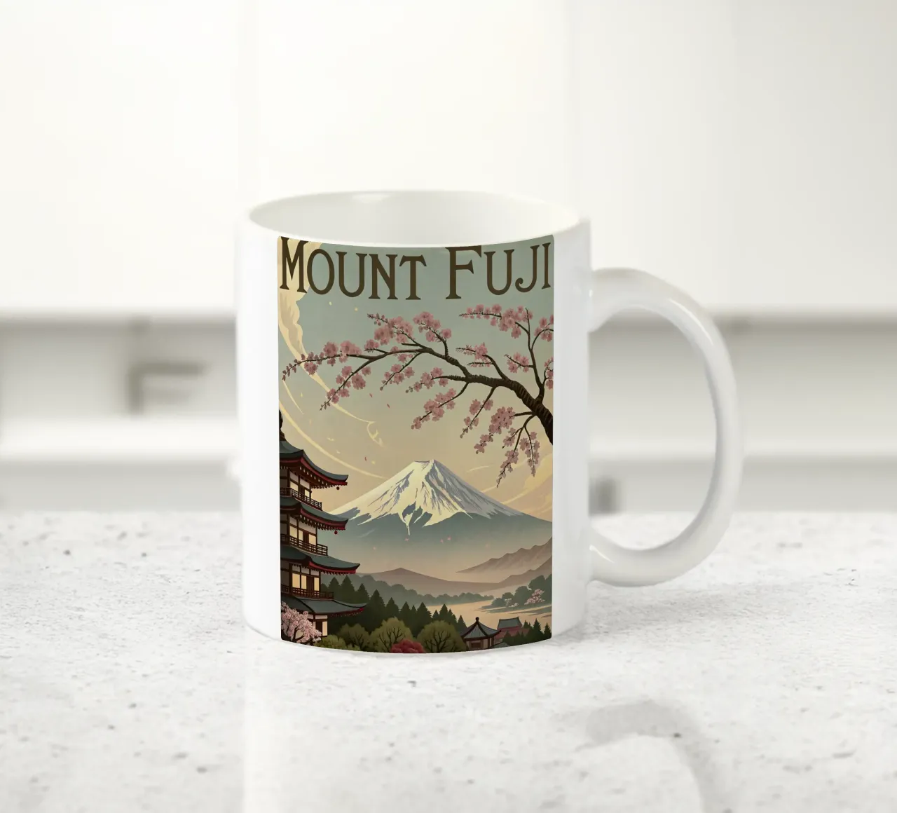 Poster d'epoca del Monte Fuji tazza in ceramica da 🎁 ARTVI-SHOP
