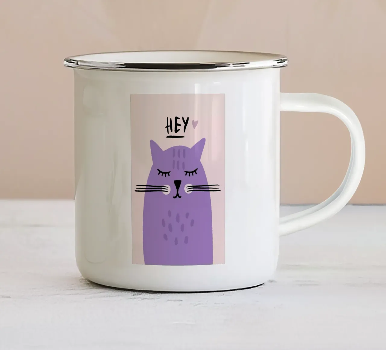 Feline Cute tazza in smalto da Little Flourishes