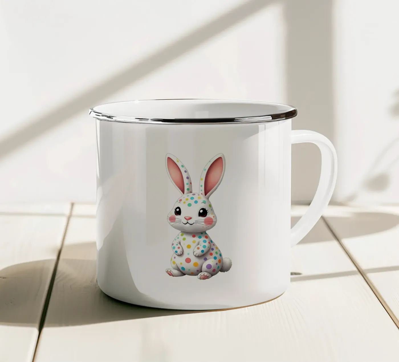 Hare_2a enamel mug by Tierisch bunt by LK