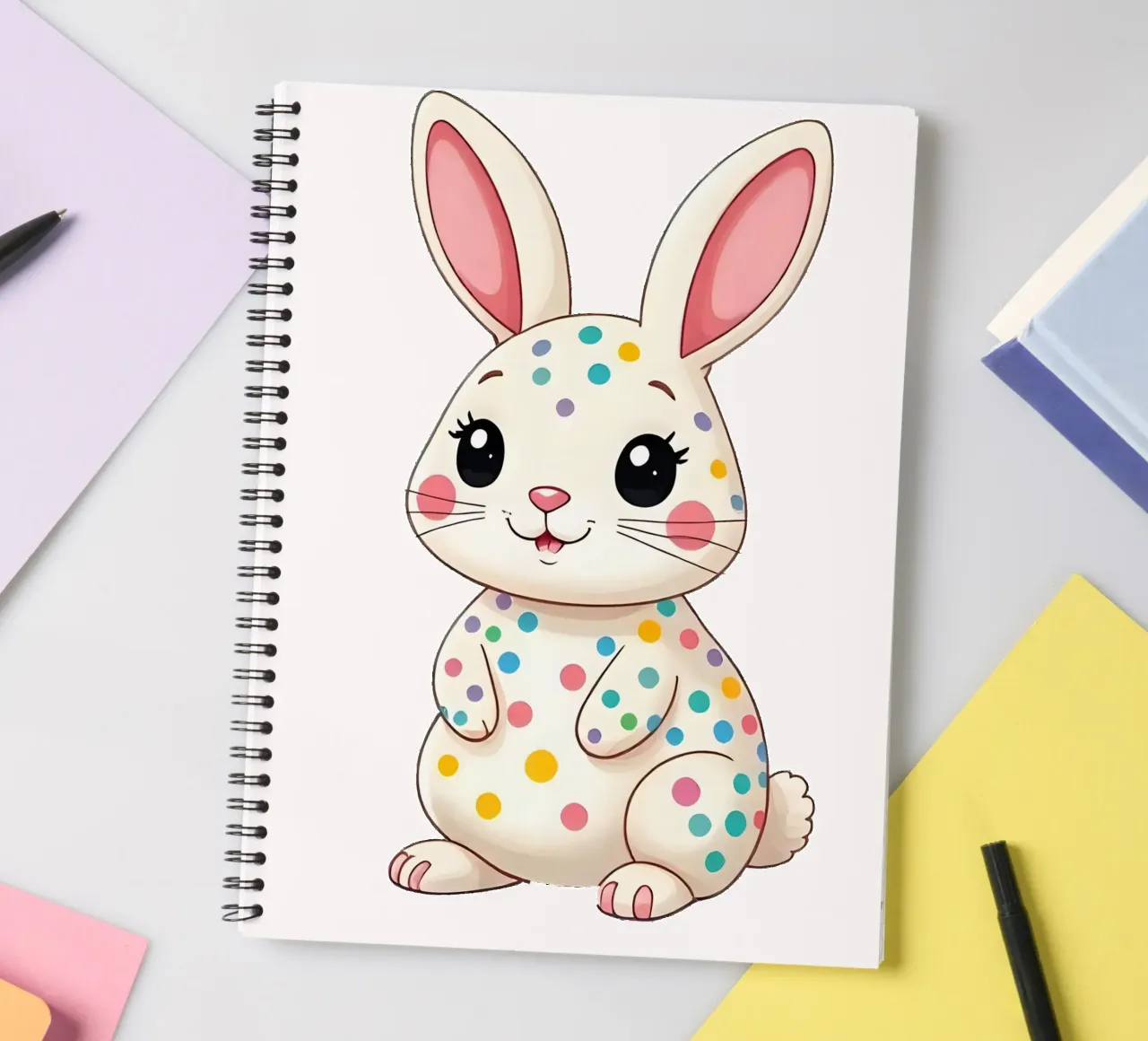 Hare_3a spiral notebook by Tierisch bunt by LK