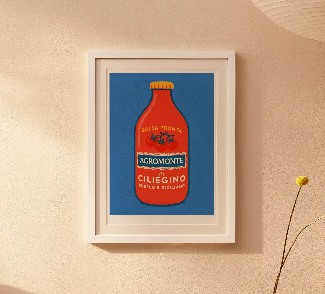 Risographie Kitchenprint "Eat The World" n. 5 poster con telaio in alluminio da typealive