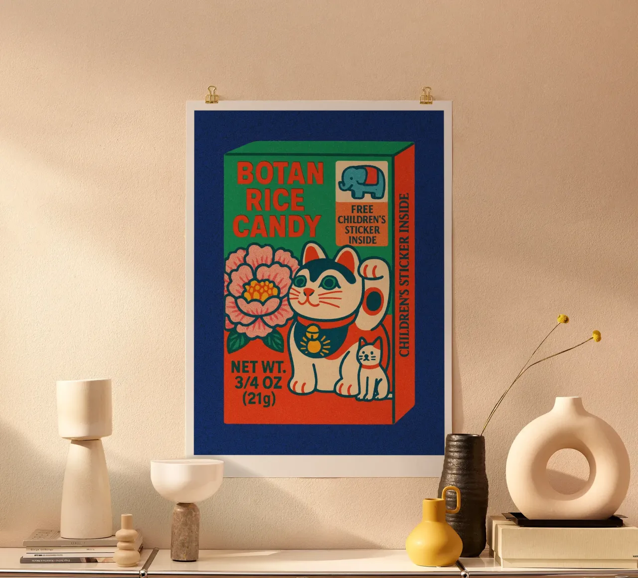 Risographie Kitchenprint "Eat The World" n. 3 poster con telaio in alluminio da typealive