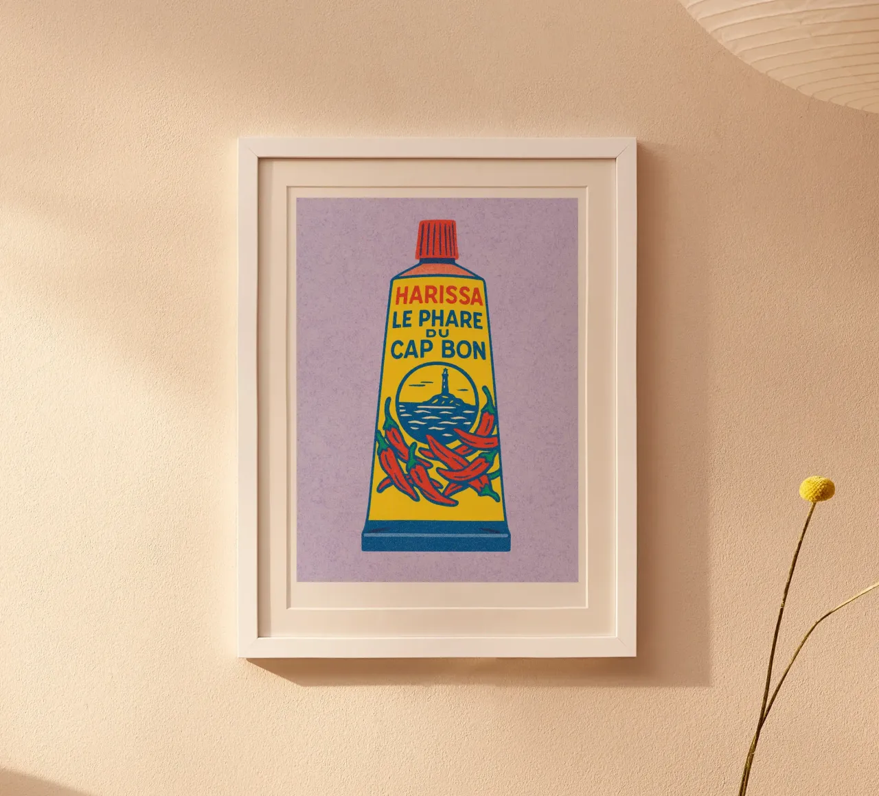Risographie Kitchenprint "Eat The World" n. 2 poster con telaio in alluminio da typealive