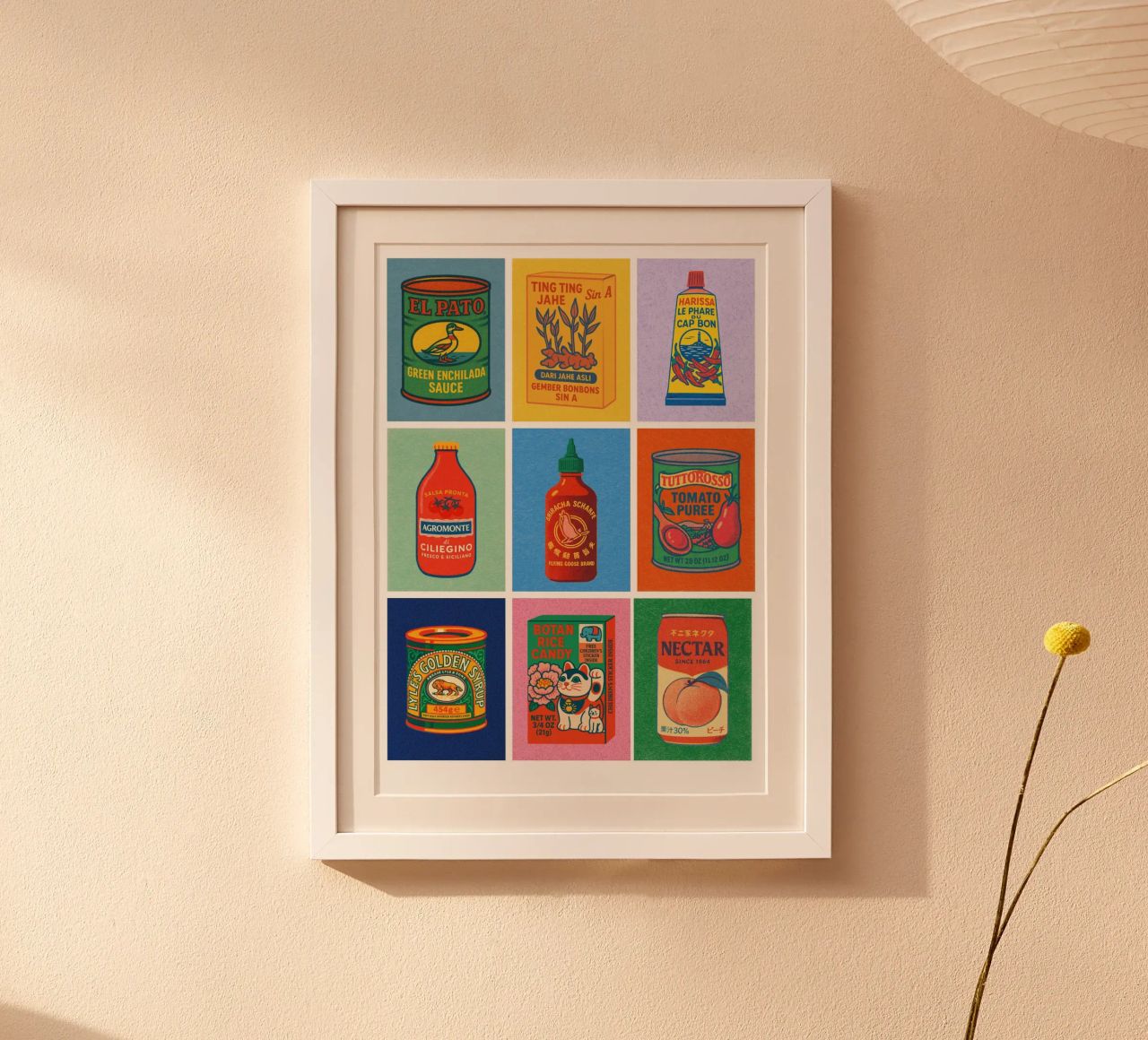 Risographie Kitchenprint "Eat The World" No. 1 poster by typealive