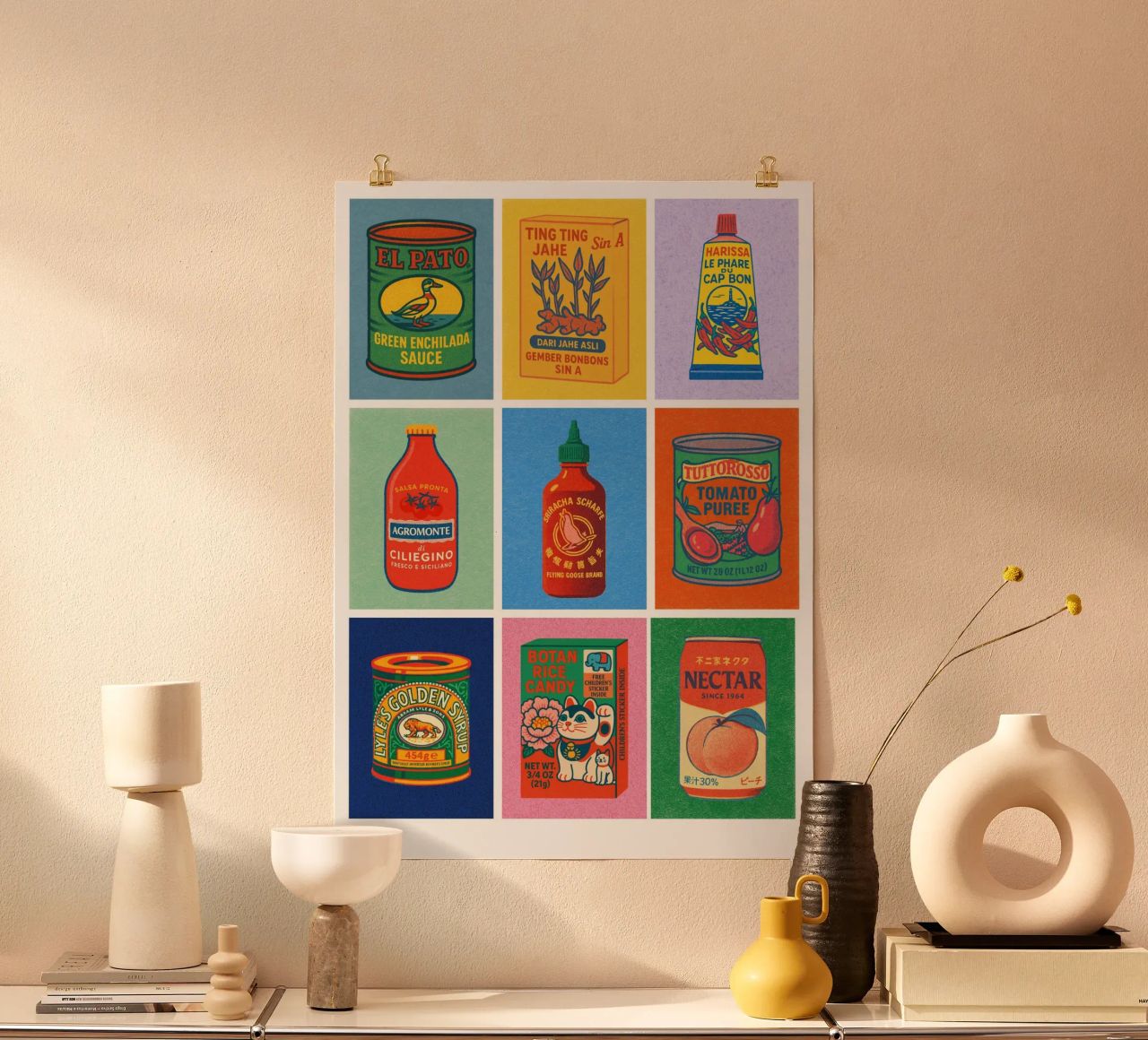Risographie Kitchenprint "Eat The World" No. 1 poster by typealive