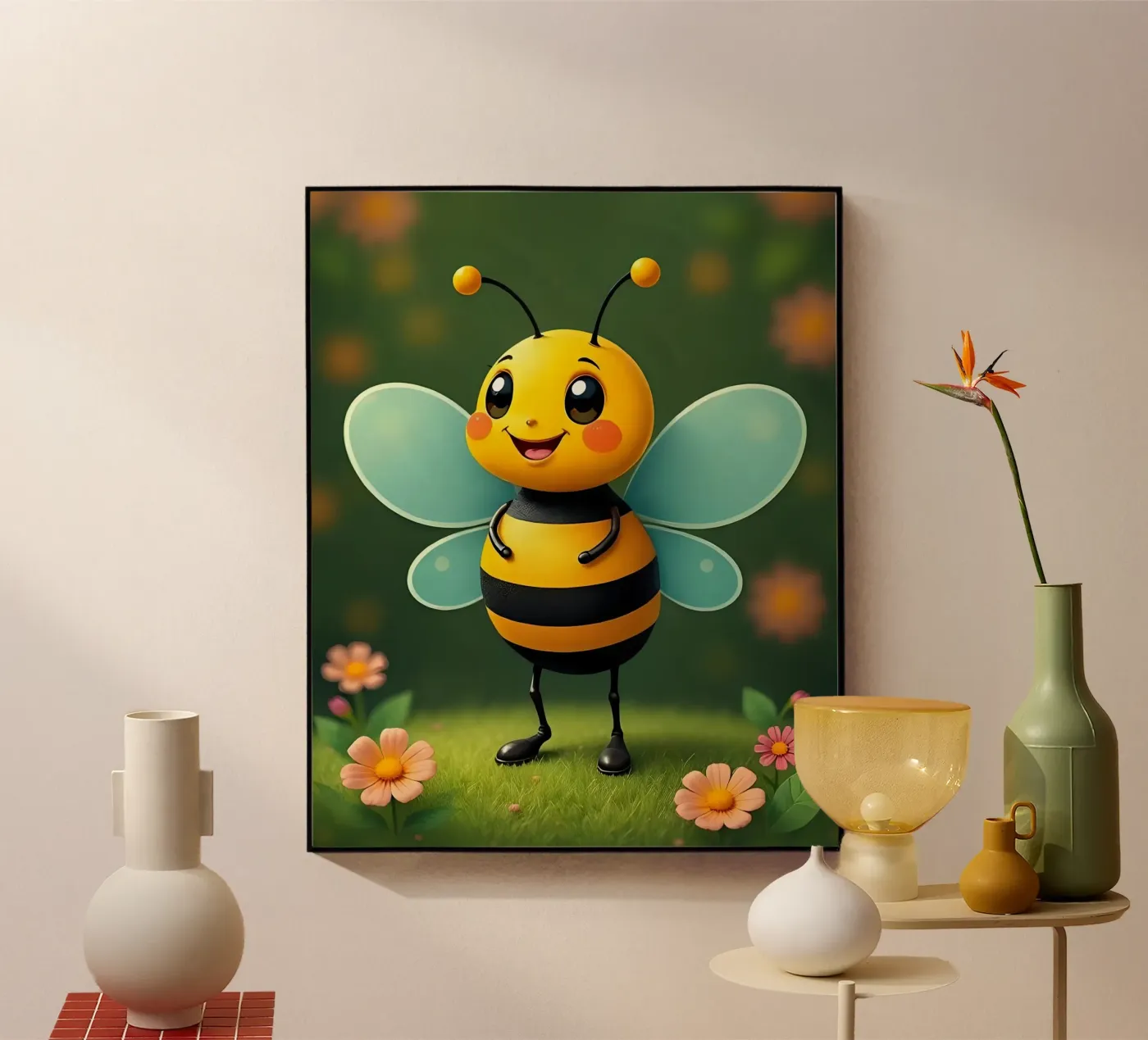 Biene_1 acryl van Tierisch bunt by LK