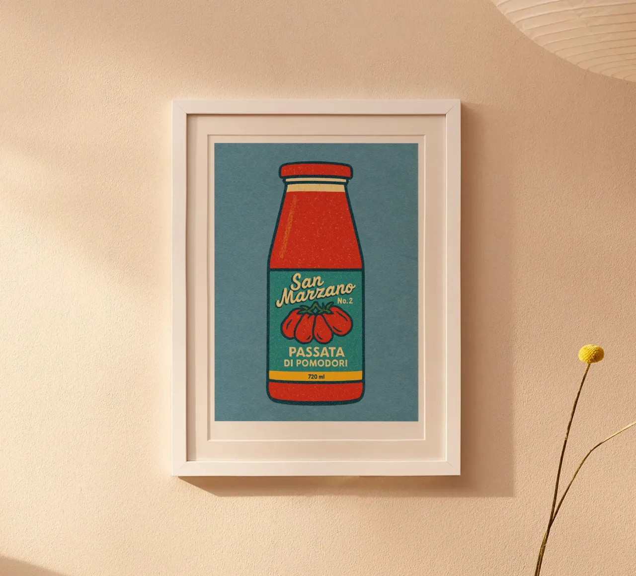 Risographie Kitchenprint "Eat The World" n. 9 poster con telaio in legno da typealive