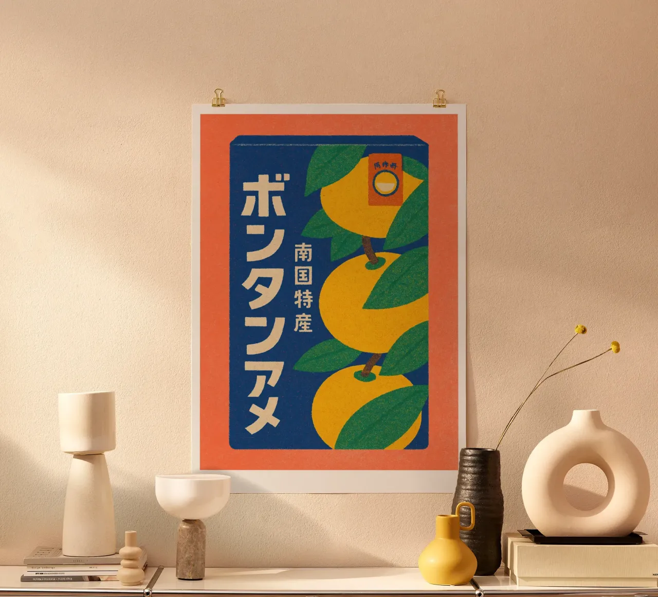 Risographie Kitchenprint "Eat The World" n. 8 poster con telaio in legno da typealive