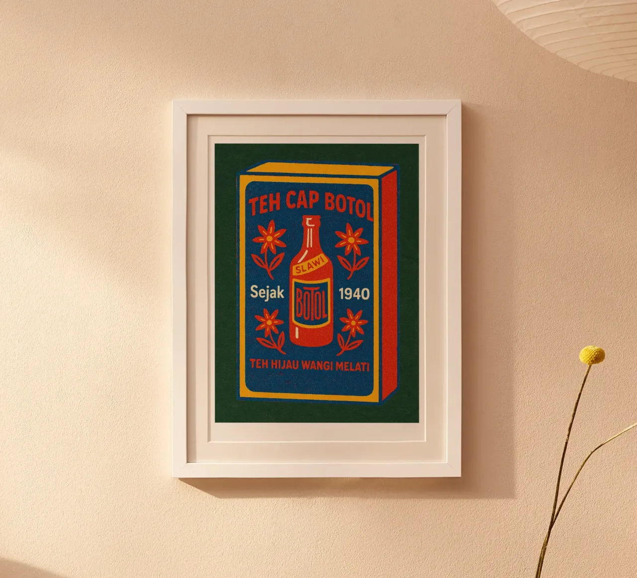 Risographie Kitchenprint "Eat The World" n. 6 poster con telaio in legno da typealive