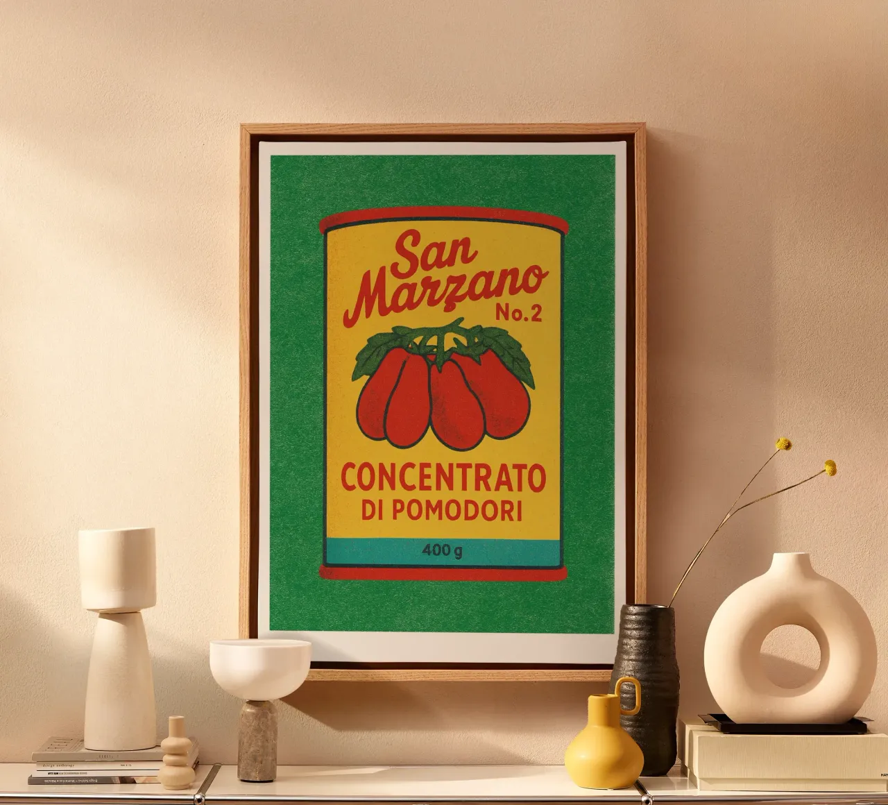 Risographie Kitchenprint "Eat The World" n. 11 tela con Cornice a cassetta da typealive