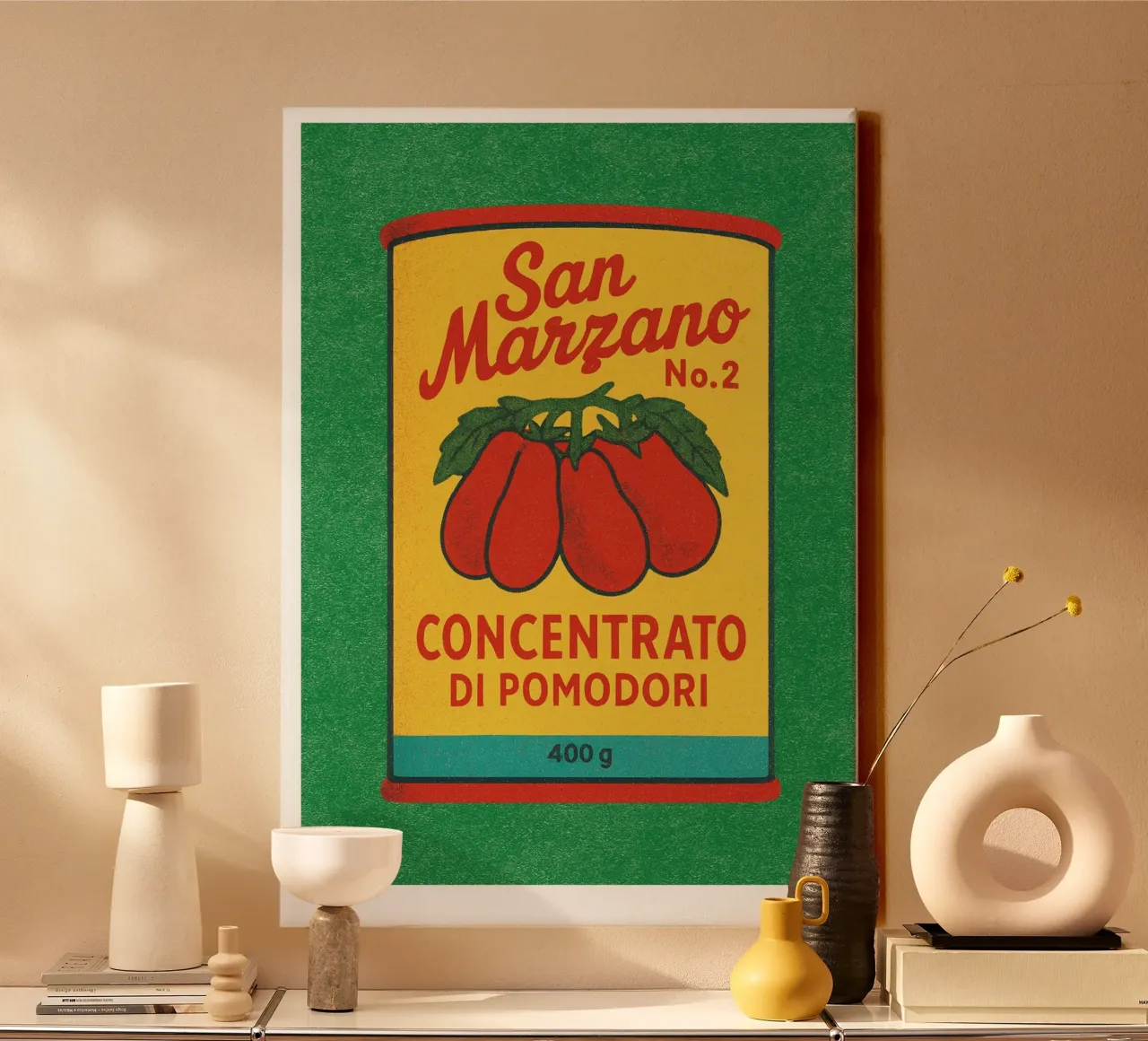 Risographie Kitchenprint "Eat The World" n. 11 tela con Cornice a cassetta da typealive