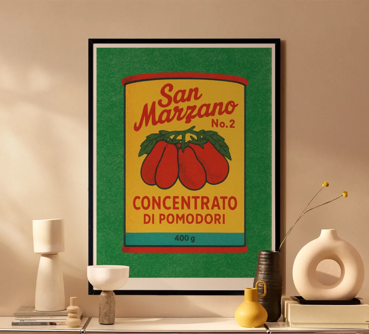 Risographie Kitchenprint "Eat The World" n. 11 poster con telaio in legno da typealive