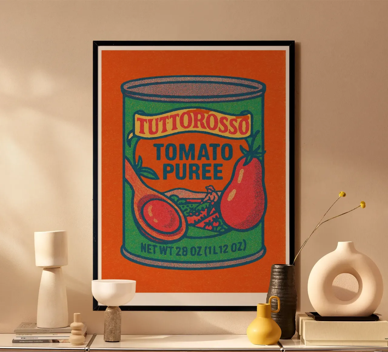 Risographie Kitchenprint "Eat The World" n. 14 poster con telaio in alluminio da typealive