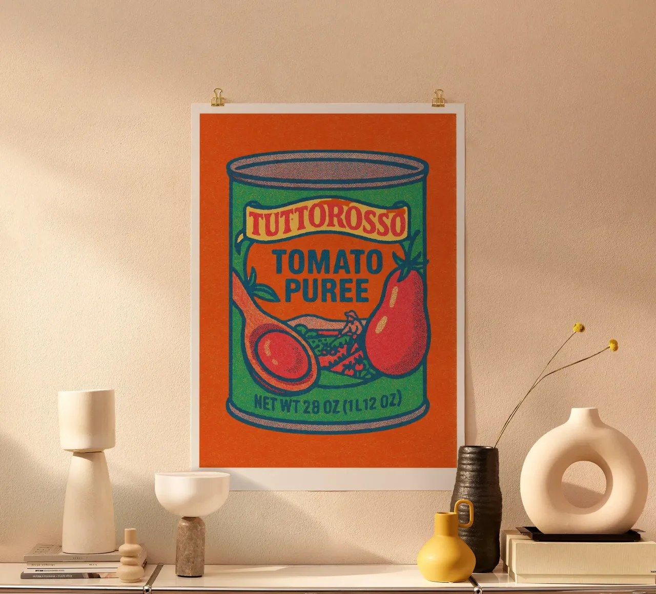 Risographie Kitchenprint "Eat The World" n. 14 poster con telaio in alluminio da typealive