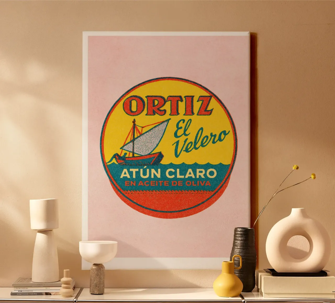 Risographie Kitchenprint "Eat The World" n. 15 tela con Cornice a cassetta da typealive