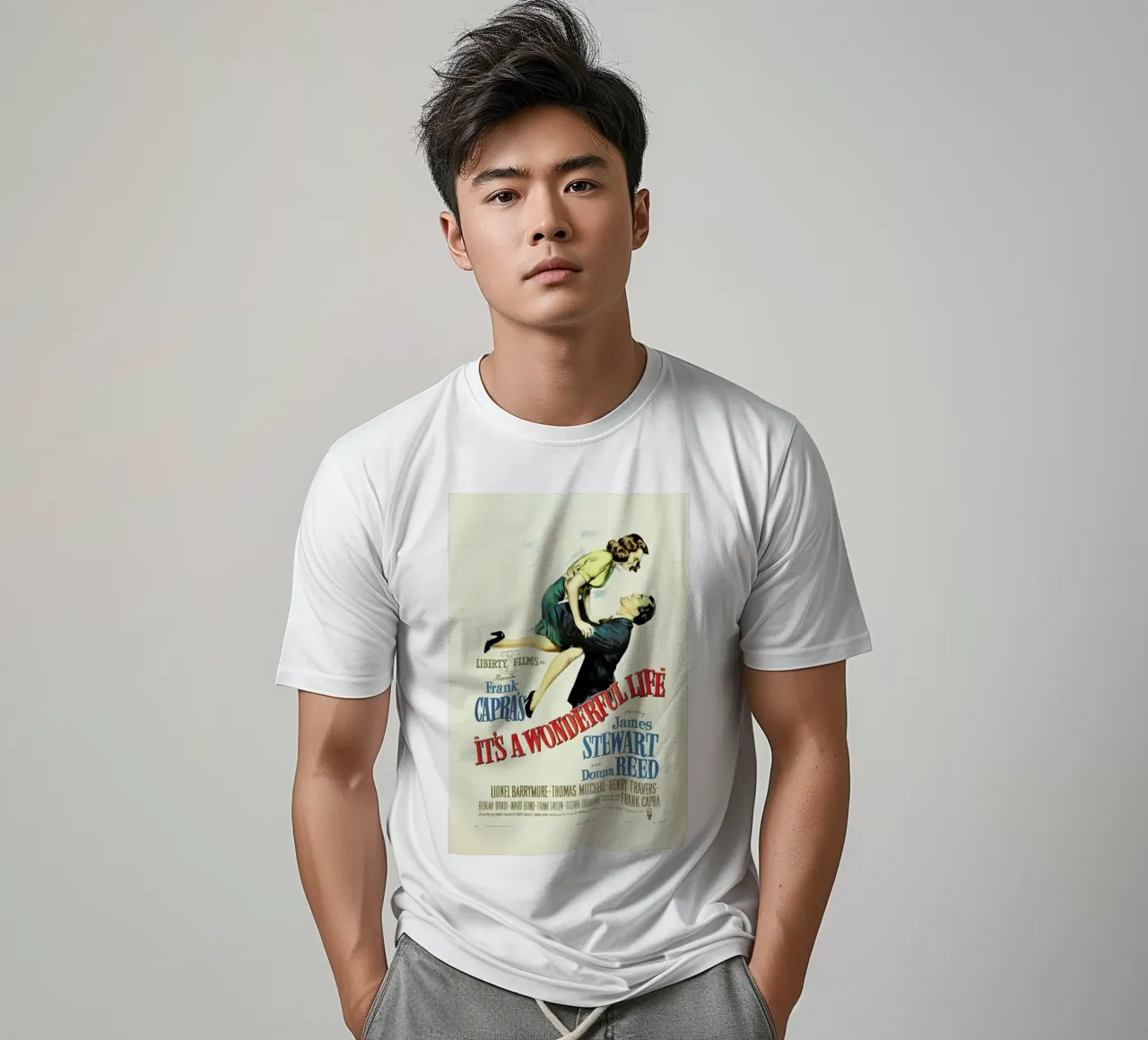 ‘It’s a Wonderful Life’ Retro Movie Poster t-shirt da Gallery Print and Art Limited
