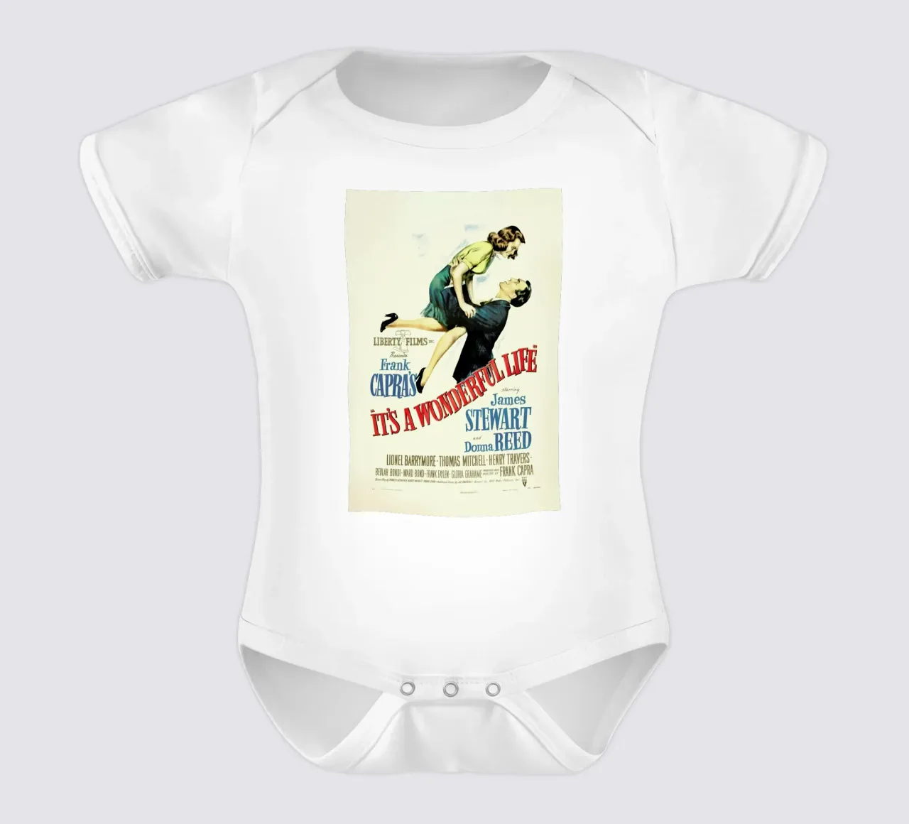 ‘It’s a Wonderful Life’ Retro Movie Poster body neonato maniche corte da Gallery Print and Art Limited