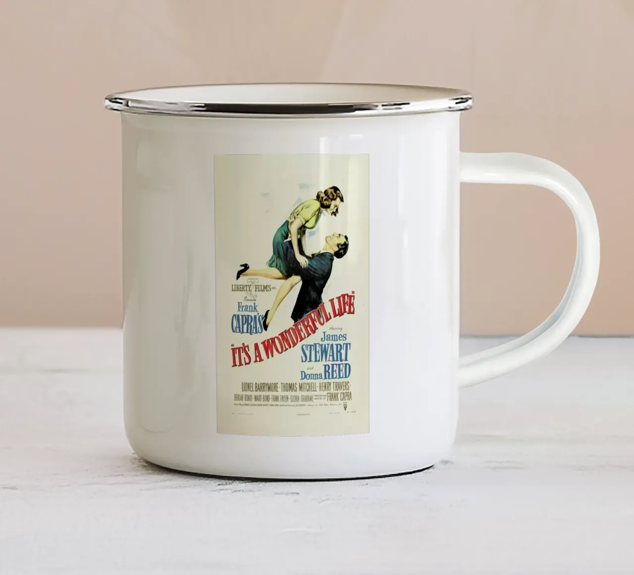 ‘It’s a Wonderful Life’ Retro Movie Poster tazza in smalto da Gallery Print and Art Limited
