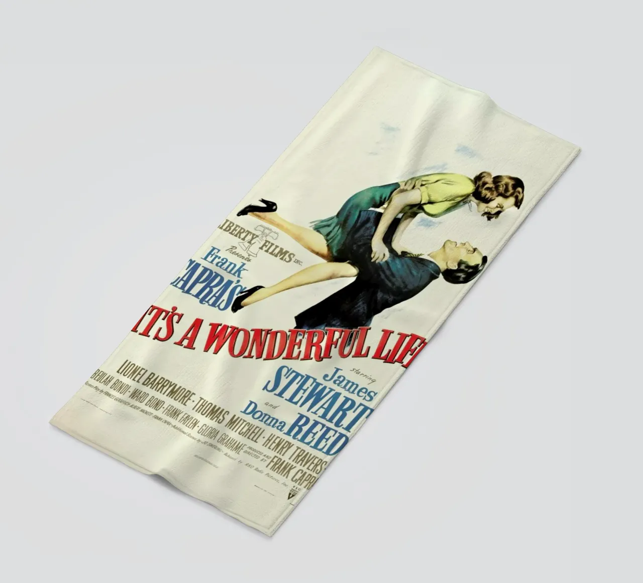 ‘It’s a Wonderful Life’ Retro Movie Poster telo mare da Gallery Print and Art Limited