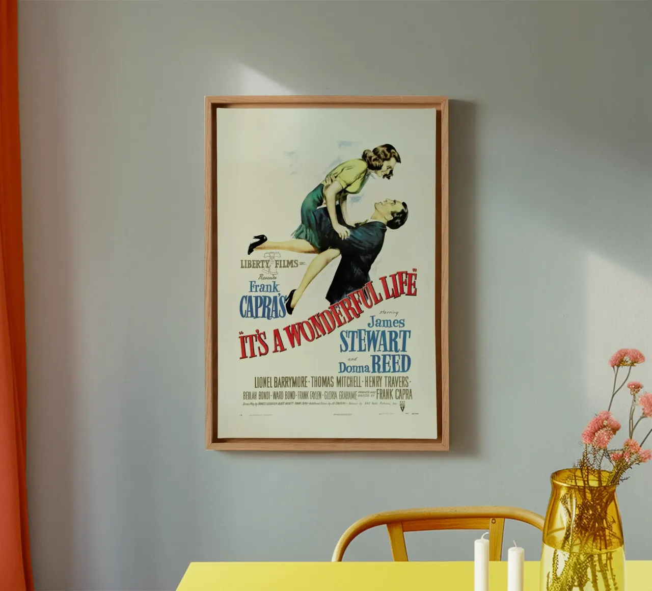 ‘It’s a Wonderful Life’ Retro Movie Poster tela con Cornice a cassetta da Gallery Print and Art Limited