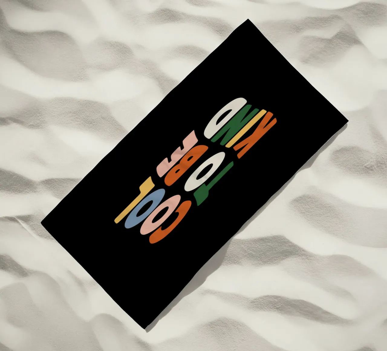 Cool To Be Kind Colourful Bold Kindness Typografie Design telo mare da THE MOTIVATED TYPE