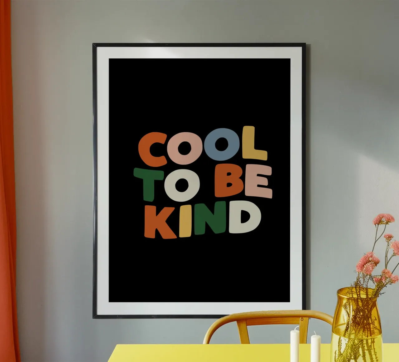Cool To Be Kind Colourful Bold Kindness Typografie Design carta hahnemühle da THE MOTIVATED TYPE