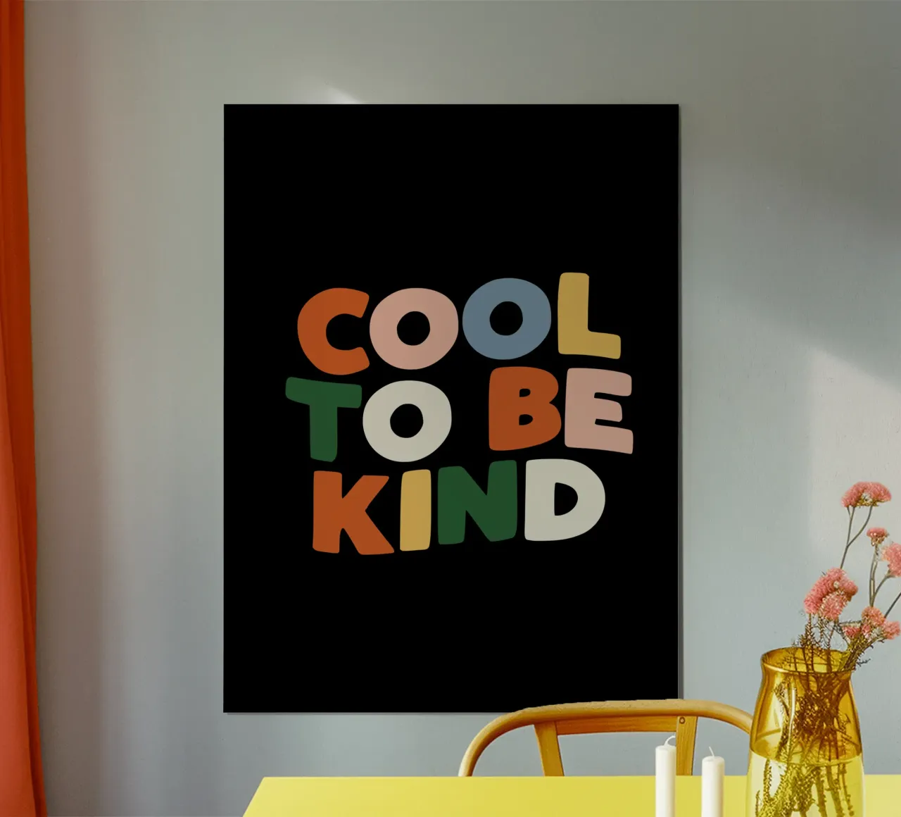 Cool To Be Kind Colourful Bold Kindness Typografie Design carta hahnemühle da THE MOTIVATED TYPE