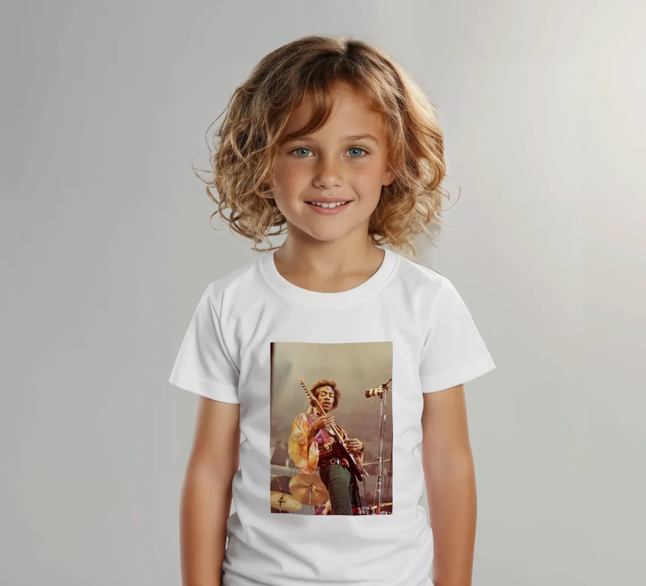 Playing guitar on stage kids t-shirt by Alex happy shop