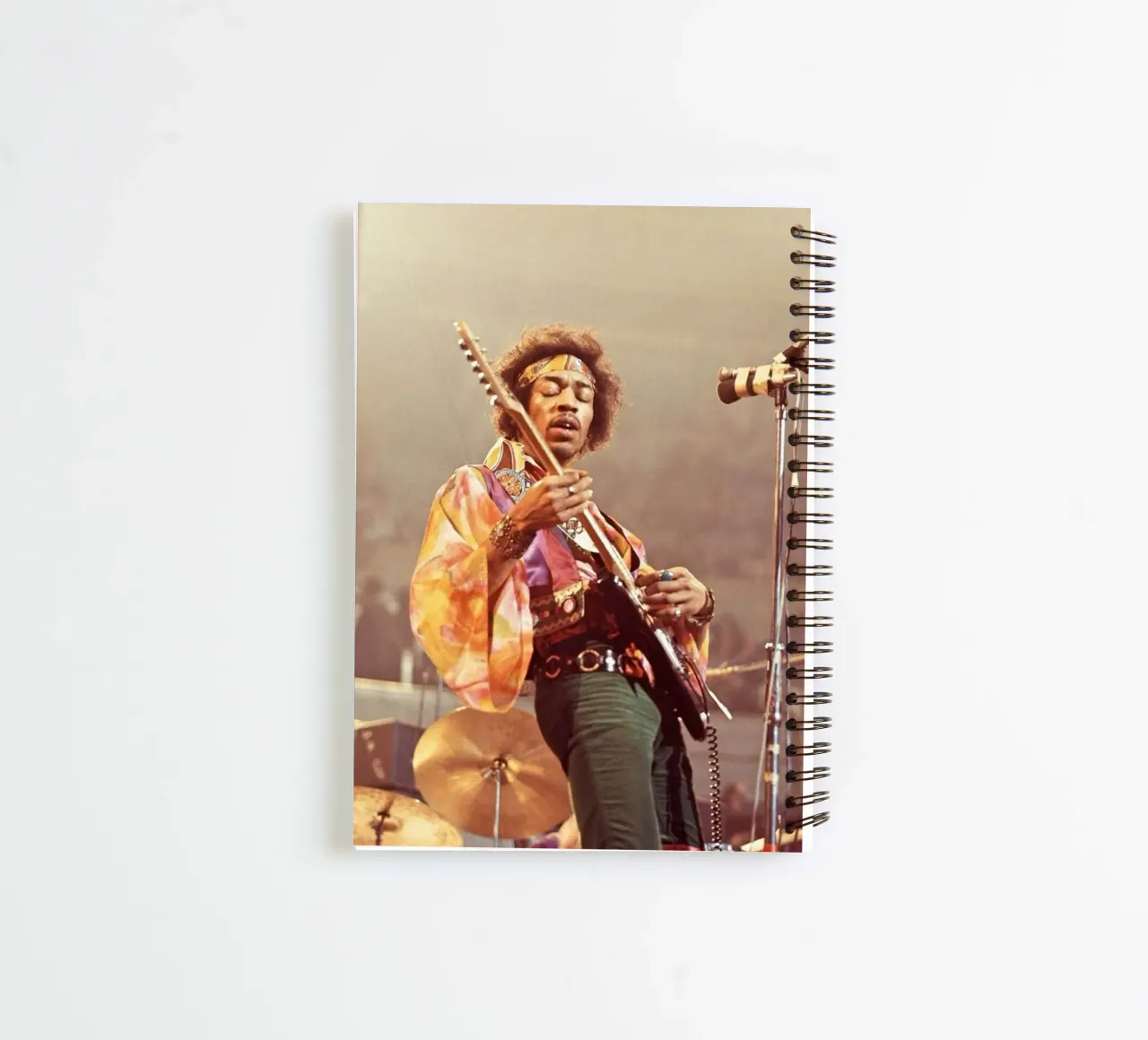 Playing guitar on stage spiral notebook by Alex happy shop