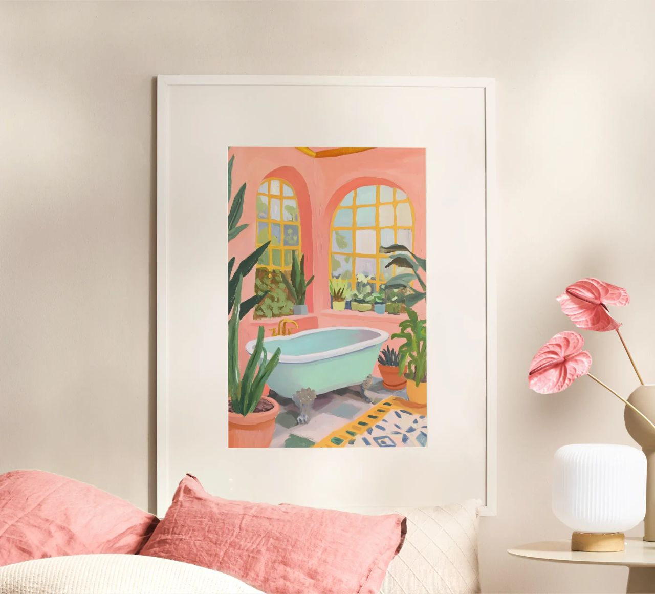 Badewanne mit üppiger Bepflanzung Poster von Melloi Art Print