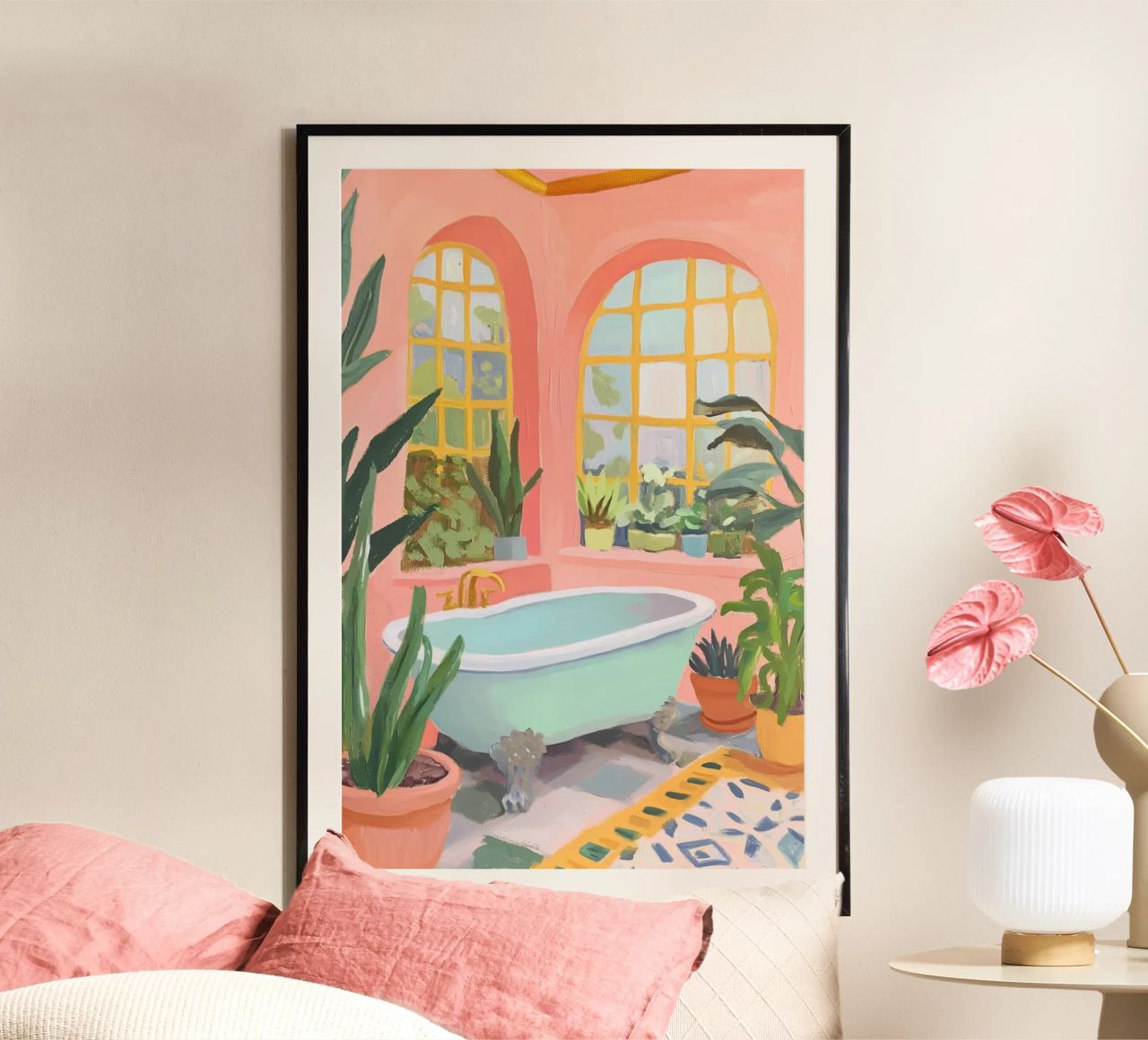 Badewanne mit üppiger Bepflanzung Poster von Melloi Art Print