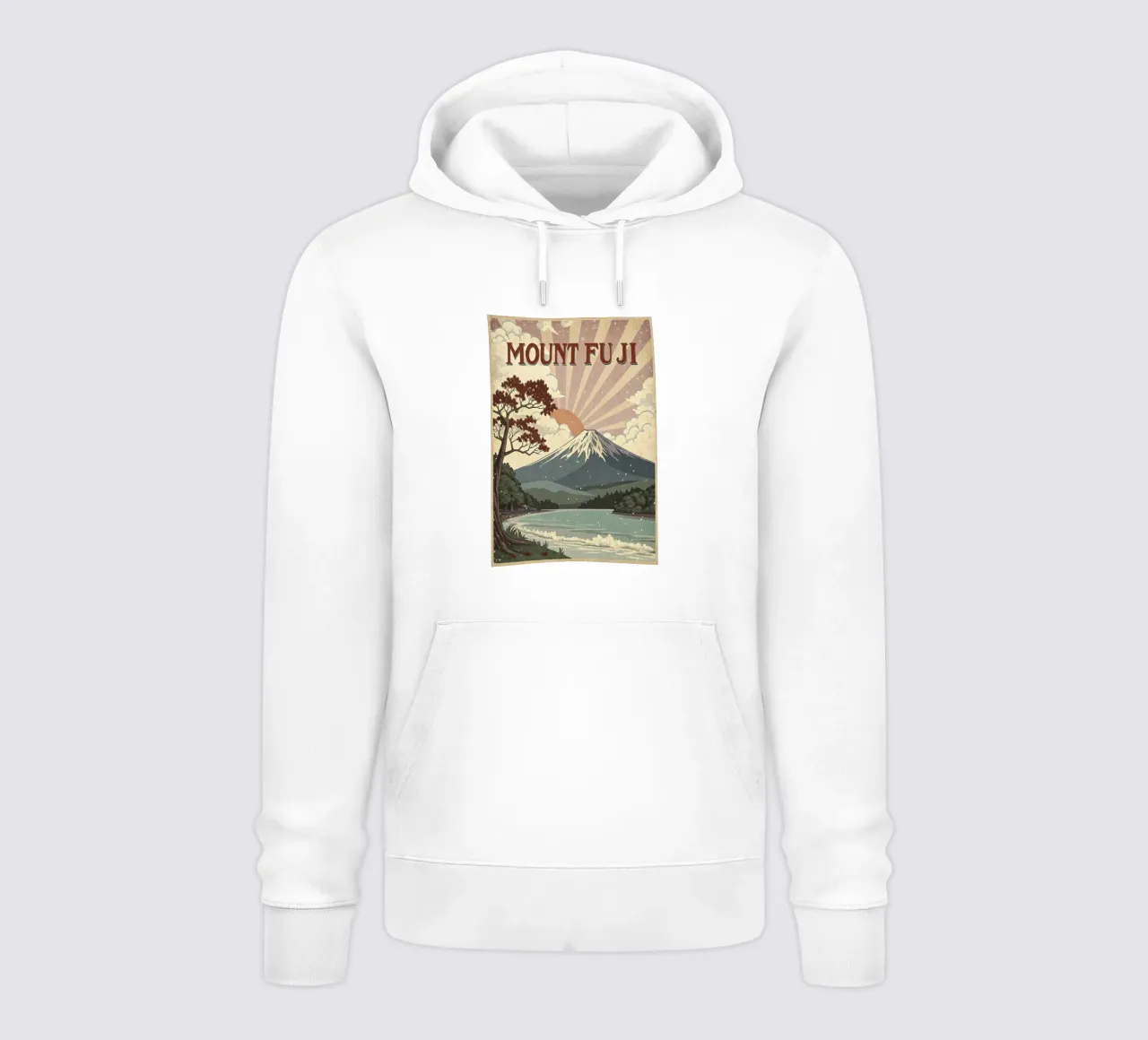 Poster d'epoca del Monte Fuji felpa con cappuccio da ARTVI-SHOP