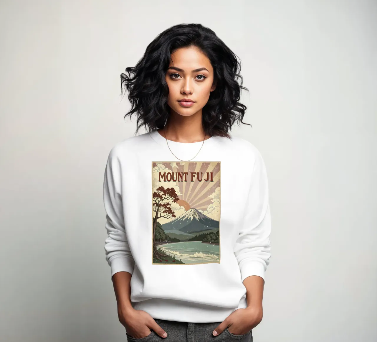 Poster d'epoca del Monte Fuji felpa da ARTVI-SHOP