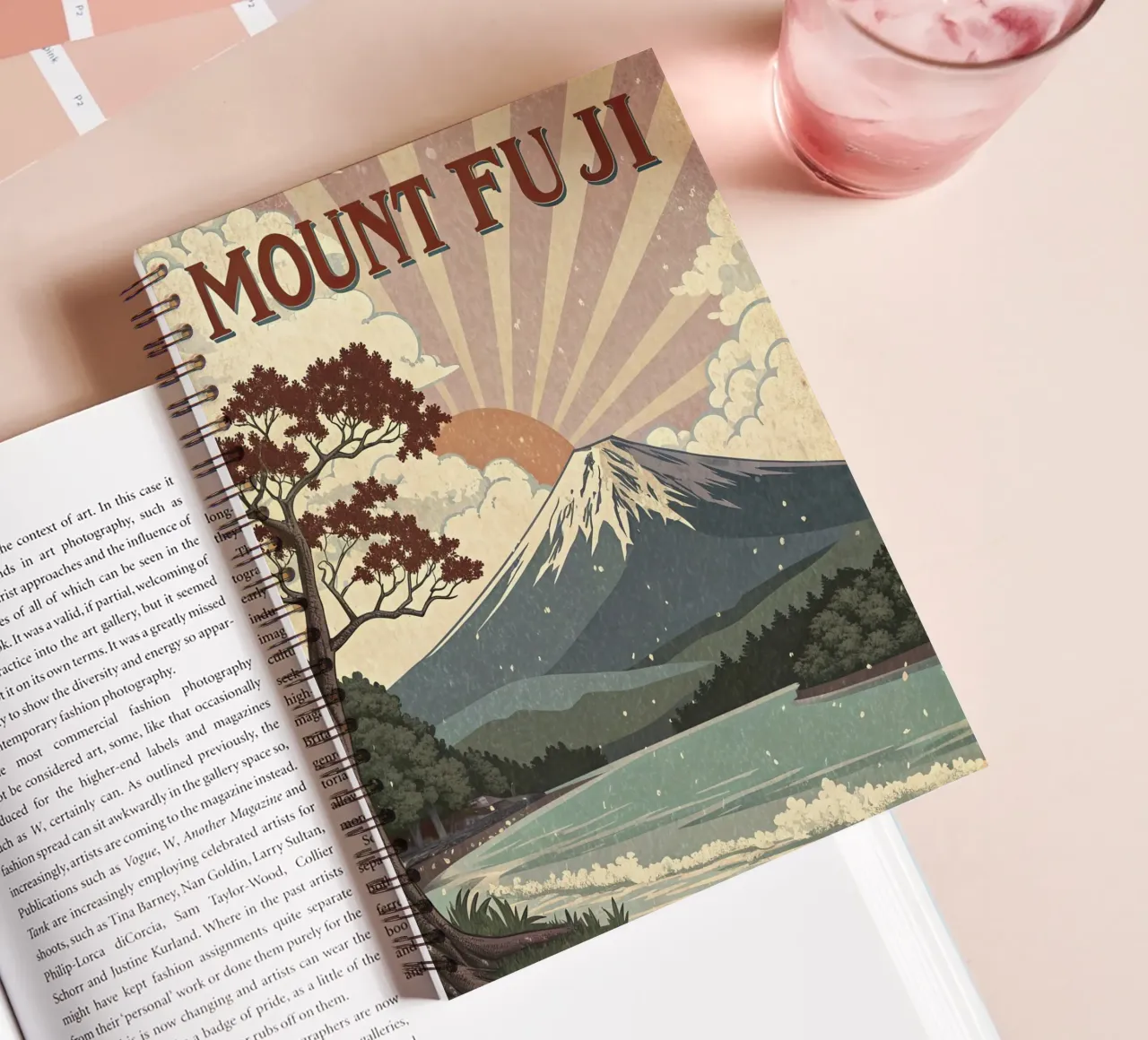 Mount Fuji vintage poster spiral notebook by 🎁 ARTVI-SHOP