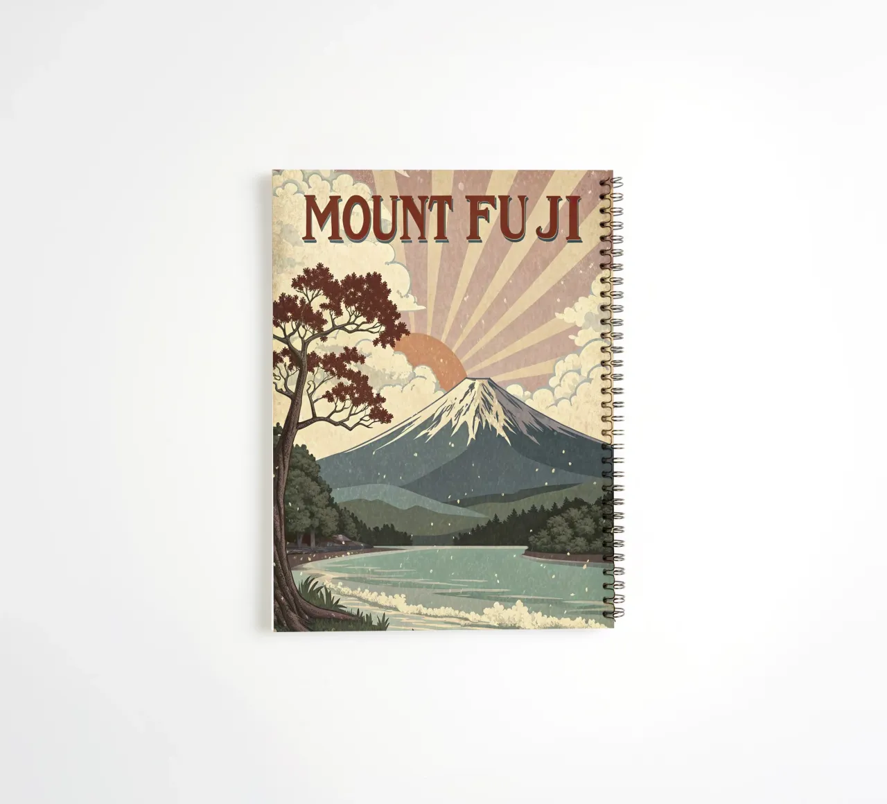 Mount Fuji vintage poster spiral notebook by 🎁 ARTVI-SHOP