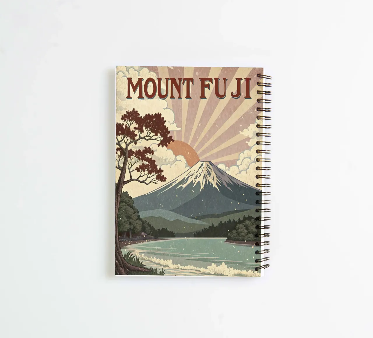 Mount Fuji vintage poster spiral notebook by 🎁 ARTVI-SHOP