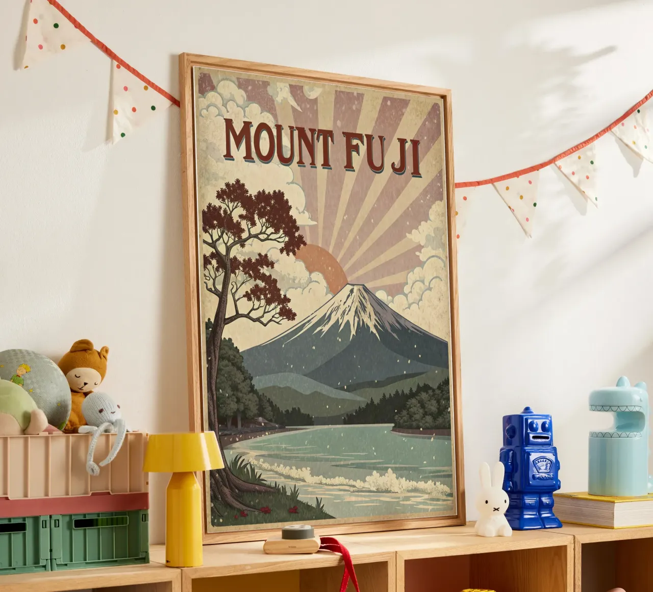 Mount Fuji vintage poster acrylic glass by 🎁 ARTVI-SHOP