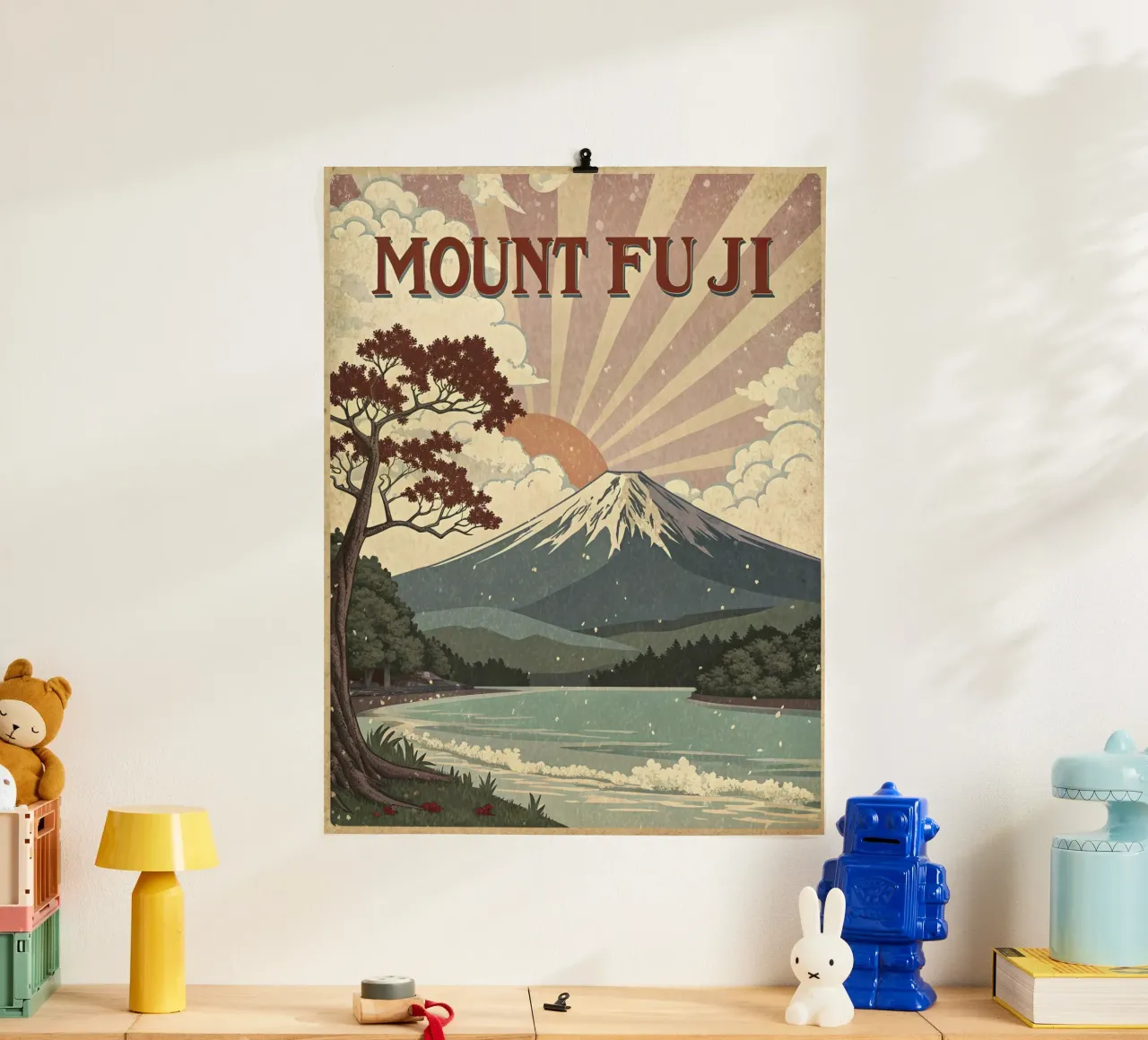 Mount Fuji vintage poster hahnemühle by 🎁 ARTVI-SHOP